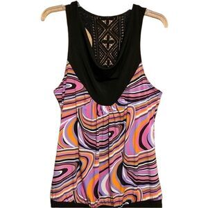 Pink and Black Swirly Racer Tank